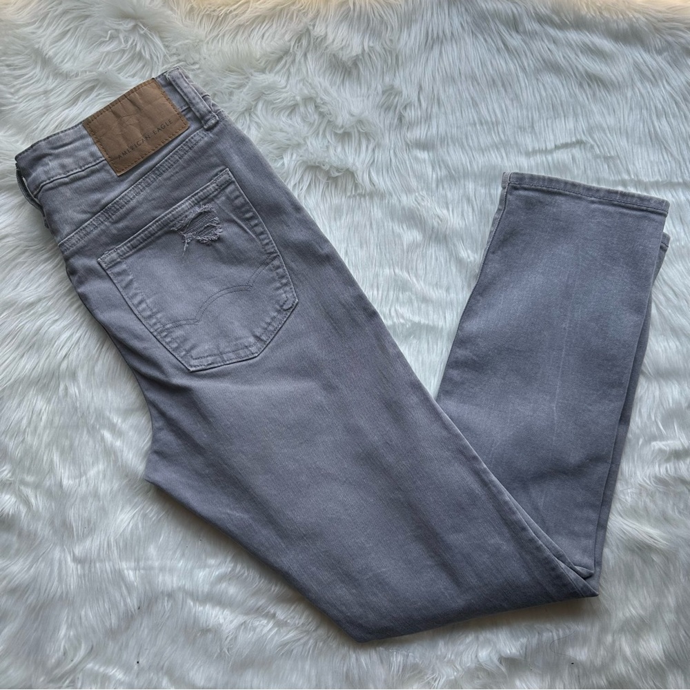 American Eagle Outfitters Men's Light Gray Slim Jeans